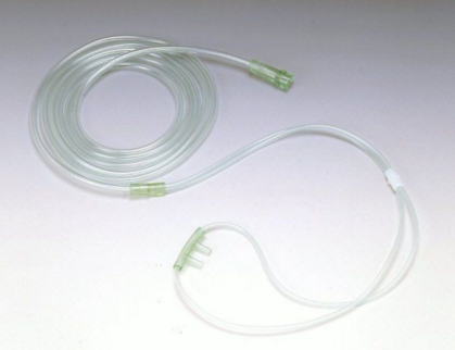 低濃度低流量タイプの酸素療法器具のひとつである経鼻カニューラ