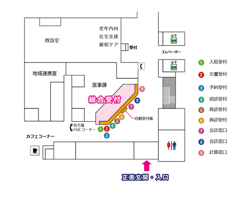 新外来棟総合受付案内図