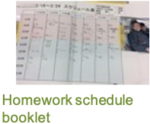 Homework schedule booklet