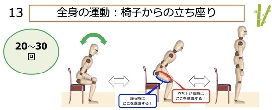 全身の運動：椅子からの立ち座り