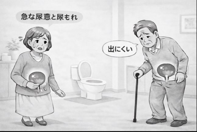 急な尿意と尿もれ・出にくい