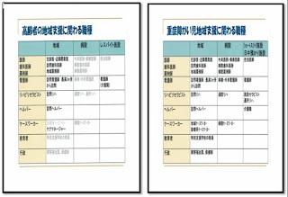 「高齢者の地域支援に関わる職種」と「重度障がい者地域支援に関わる職種」の図表（詳細内容は画像では判別できません）