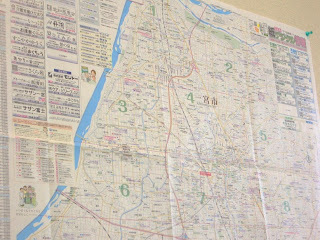 壁に掲示された地図のイメージ