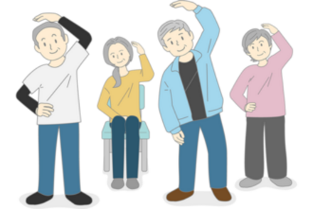 高齢者が運動しているイラスト