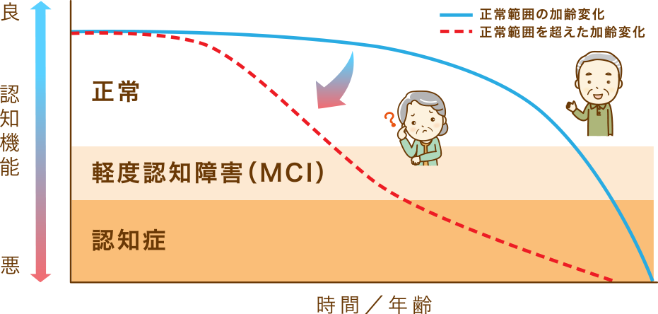 加齢による機能の変化　グラフ