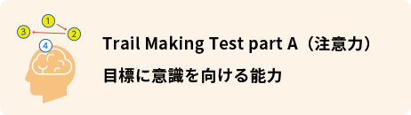 Trail Making Test part A（注意力）目標に意識を向ける能力