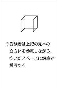 立方体が描かれた検査用紙のイメージ